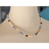JINYOU 2563 Pedra Natural Pérola de Água Doce Lapis Lazuli Beads Cadeia Handmade Colar De Aço Inoxidável Colar Elegante Jóias - Image 2