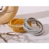 JINYOU 2711 Alta Qualidade Em Aço Inoxidável Em Camadas Elastic Grosso Pulseira Pulseira À Prova D 'Água 18K Declaração De Ouro Unisex Jóias - Image 2