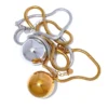 JINYOU 2719 Aço Inoxidável 25mm Big Ball Smooth Bling Colar de Pingente Ouro Real À Prova D 'Água Moda Texturizada Jóias