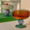 Colorful Heat Resistant Glass Ice Cream Bowl Cute Japanese-Style Yoghurt Soup Fruit Bowl Tableware for Home Use