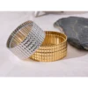 JINYOU 2956 Trendy 30mm Aço Inoxidável Elástico de Metal Pulseira Larga Pulseira Ouro Prata 18K PVD Banhado a Jóias de Alta Qualidade - Image 2
