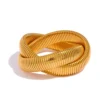 JINYOU 2366 Aço Inoxidável 316L Wide Heavy Metal Empilhável Pulseira Pulseira À Prova D 'Água 18K PVD Textura Charme Declaração Jóias
