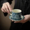 Creative Design Home Coffee & Tea Cups Floral Morning/Afternoon Tea Cup with Saucers Set for Offices - Image 2
