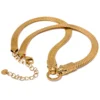 JINYOU 2931 Moda 35 + 7cm Aço Inoxidável Cobra Cadeia Gargantilha Colar para Mulheres Ouro 18K PVD Banhado Temperamento Charme Jóias N