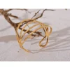 JINYOU 2794 Personalizado Aço Inoxidável Geométrico Oco Cuff Bracelet Bangle Gold Color Waterproof Metal Wrist Unusual Jewelry - Image 2