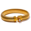 JINYOU 2683 Aço Inoxidável Elástico Grosso Pulseira De Metal Declaração CZ Popular Moda Unisex Jóias Homens Mulheres À Prova D 'Água