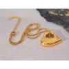 JINYOU 2903 Novo Aço Inoxidável Coração Amor Popular Colar Pingente Temperamento Moda Cor do Ouro Textura Romântico Jóias Presente - Image 2
